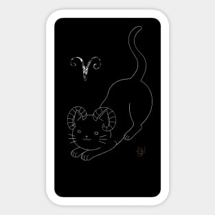 Aries Dark Cat Sticker